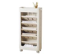 Mobile Bookshelf Cart - Movable Book Shelf for Classroom Library & Reading Room - White Magazine Rack on Wheels - Ideal for nizing & Easy Transport