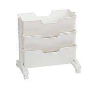 Mobile Bookshelf on Wheels, Movable Bookshelf 3 Layers Large Capacity Nightstand with Wheels Bookcase Under Desk Office Cart Magazines Files Album Recipe Book Storage Organizer