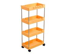 Mobile Bookshelf Trolley Cart - Multi-Layer Floor-to-Ceiling Storage Rack for Kitchen Bathroom & Home - Drawer-Type Shelving Unit (Color: D)