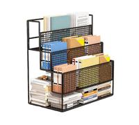 Mobile Bookshelf with Wheel, Large Capacity Book Rack Magazine Cart Movable Storage Bookcase with 4 Layers for Home, Classroom, School, Office, Dorm black 55 * 21 * 40cm