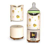 Mobile Bottle Warmer Baby, On the Go Portable Baby Milk Warmer with 4 Temperature Levels 40-55°C White Noise Bluetooth LCD Display Baby Milk Maker 5800 mAh Battery Type-C Bottle Warmer Battery