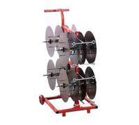 Mobile Cable Reel Holder and Dispenser - 8-Axle Transportable Spool Rack for Easy Handling and Independent Work, Boosts Workplace Efficiency (6-Reel Capacity)