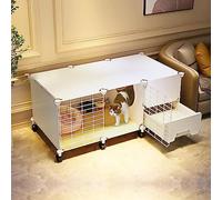 Mobile Cat Cage with Universal Wheels, Large Indoor Cat Cage with Litter Box, Hd Clear Fence and Sturdy Metal Grid, A Great Helper for Pet Management