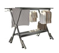 Mobile Clothes Drying Rack Foldable Laundry Airer with Wheels Large Capacity Indoor/Outdoor Clothes Dryer Portable and Space-Saving Clothes Drying Solution