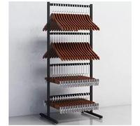 Mobile Clothes Hanger Rack with 4 Wheels Versatile Storage Stand for Retail Laundry and Home Towel Scarf Pants Organizer HeavyDuty Design