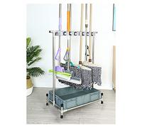Mobile Commercial Mop & Broom Holder Utility Cleaning Tool Cart Floor nizer for Mops & Brooms Umbrella Stand Space Saving Storage & nization Solution