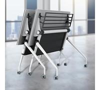 Mobile Computer Desk on Wheels - Folding Table for Training and Meetings (2 Pack 47.2 inches) Portable Workstation for Home Office & Classroom Use