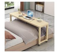 Mobile Computer Desk with Wheels, Wooden Laptop Cart for Home & Office Use, 120x40CM Rolling Workstation, Convenient Bedside Table for Computer & Hospital Use