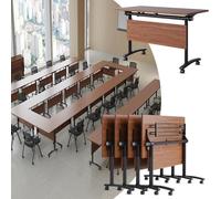Mobile Conference Room Table 47.2" Flip Top Seminar Training Desk for Office Classroom & Boardroom (6 Pack) Versatile Folding Workstation for Meetings & Events