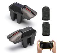 Mobile Controller Mobile Phone 4 Trigger L1R1 L2R2 Trigger Mobile Gaming Trigger & Joystick Gaming Gadgets for PUBG COD Compatible with Smartphone Android iOS Gamepad with Finger Cases for Shooter
