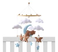Mobile - Crib Hanging Toy, Bear Theme Nursery Decor, Felt Animal Cloud Ornament, Soothing Sleep Aid Spinner | Calming Visual Stimulation Toy for Infants Nursery Room Decoration Gift