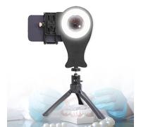 Mobile Dental Photography Light, Cell Phone Camera Supplementary Light, 5 Adjustable Brightness Levels/3-Color/3800K-6200K Adjustable, 120° Adjustable Angle & 360° Rotating, for Clinic