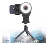 Mobile Dental Photography Light, Dental Filling Light Photography Kit with Bracket and Phone Holder, 360° Surround Lighting, 3 Color Temperature Adjustment & 3800K-6200K Color Temperature Range