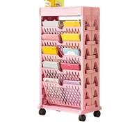Mobile Desk Shelf Rolling Storage Cart, Multi-Purpose Bookshelves for Kitchen, Bedroom, Bathroom, Rotating Craft Trolley