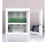 Mobile Device Charging and Storage Cabinet with Secure Locking Door and Cooling System for Classroom or Office Use