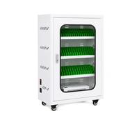 Mobile Device Storage Cabinet 40 Slots,USB Charging Locker with Lockable Door,Galvanized Steel Phone Organizer for Business,Library,Centralized Device Charging Solution(White,50 Slots)