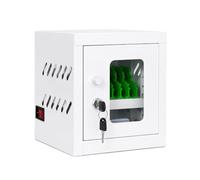 Mobile Device Storage Cabinet 40 Slots,USB Charging Locker with Lockable Door,Galvanized Steel Phone Organizer for Business,Library,Centralized Device Charging Solution(White,6 Slots)
