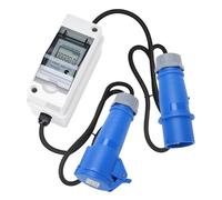 Mobile Digital Electricity Meter, Briidea 230V EV Charger Pass-Through Power Usage Monitor with Reset, IP 65 Waterproof for Indoor & Outdoor Use, Ideal for Monitor RV, Outdoor Generators, Households