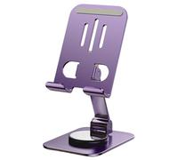 Mobile Dock - Circular Rotation Base Made of Aluminium, Foldable Desk Mount, Slim, Travel-friendly Device Holder, Hands-Free Display for Streaming Digital Books