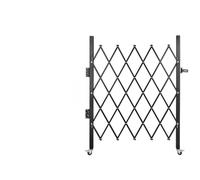 Mobile Double Folding Security Gate - Metal Expandable Barricade with Wheels Retractable Garden Fence for Outdoor Patio Yard Entry