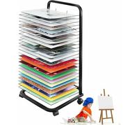 Mobile Drying Rack for Artist Canvas and Paper - Steel Construction with Wheels for Easy Storage and Space Saving in Painting Studios