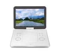 Mobile DVD Player, HD Draaibaar Scherm DVD CD Speler Super Slim Game Ingebouwde Batterij Thuis Draagbare Bewegende 3D Disc Video Machine Luidspreker TV high resolution(White)