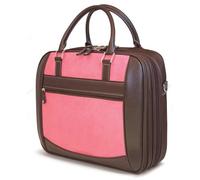Mobile Edge Women's Brown w/Pink, Checkpoint Friendly Element Laptop Briefcase 16 Inch PC, 17 Inch Compatible with Compatible with MacBook, Business, Travel MESFEBX