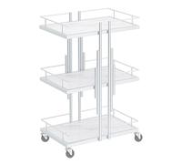Mobile Esthetician Cart with WheelsMetal Salon Trolley Rolling Manicure Storage Organizer for Spa & Beauty White Utility Cart for Professional Use