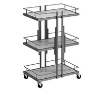 Mobile Esthetician Cart with WheelsRolling Salon Trolley for Manicure & Spa Metal Storage Organizer Versatile Beauty Cart (Color: Nero)