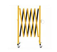 Mobile Expandable Safety Barrier - Foldable Metal Retractable Barrier with Wheels for Construction Sites (Yellow 350 cm) - Portable Crowd Control Solution