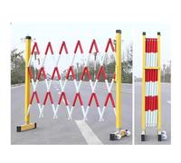 Mobile Expandable Safety Barrier with Wheels Flexible Crowd Control Barrier Foldable 2-10m for Public Walkways Yellow and Red - Portable Security Solution
