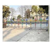 Mobile Expandable Safety Barrier with Wheels Stainless Steel Traffic Gate for Warehouses Garages & Driveways - Retractable Folding Security Barrier (1.1x10m)