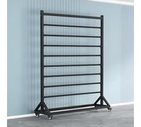 Mobile Fabric Roll Holder with Adjustable Hanging Rod for Storage and Display of Rolls and Films