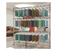 Mobile Fabric Sample Display Rack, Home Textile Store Display Shelf, Adjustable Center Cross Stem, for Retail Store Boutiques Shopping Mall(Silver-B,150X40X180CM)