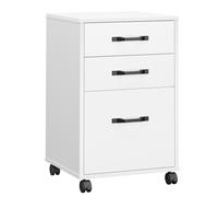 Mobile File Cabinet, 3 Drawers Filing Cabinet with Wheels, for Home Office, for A4, Letter Sized Documents,Cloud White