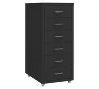 Mobile File Cabinet Black Metal 5 Drawer 28x41x69cm Rolling Lockable & 4Wheels
