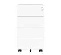 Mobile File Cabinet, Lockable, with 4 Drawers, Hold Documents, Stationery, Pre-Assembled, for Office, Home Office, 39 x 45 x 69.3 cm