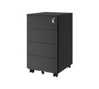 Mobile File Cabinet, Lockable, with 4 Drawers, Hold Documents, Stationery, Pre-Assembled, for Office, Home Office