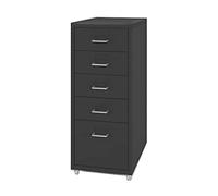 Mobile File Cabinet on Wheels 5 Drawer Vertical Document Storage for Home & Office Lockable Modern nizer Rolling Filing Cabinet Space Saving Solution