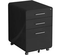 Mobile File Cabinet on Wheels Fully Assembled Under Desk Drawer Lockable Rolling Filing Cabinet Compact 18.9" x 19.7" x 15.7" Perfect for Office Storage Solutions
