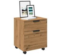 Mobile File Cabinet Smoked Oak Engineered Wood 45x38x54 cm on Wheels with shelf