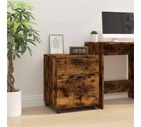 Mobile File Cabinet Smoked Oak Engineered Wood 45x38x54 cm Wheels Office Storage