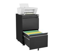 Mobile File Cabinet with Lock & Wheels - 2 Drawer Rolling Storage for Home Office Under Desk Metal for Letter/Legal/F4/A4 Size - Fully Assembled (Black)