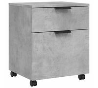 File Cabinet Black Oak 45x38x54cm Engineered Wood Mobile Drawer Unit with Wheels