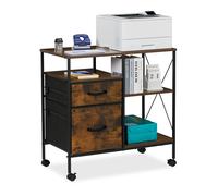 Mobile Filing Cabinet 3 Shelves 2 Drawers Suspension Files Roll Container Office