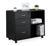 Mobile Filing Cabinet Lock Suspension Files Rolling 3 Drawers Office Under Desk