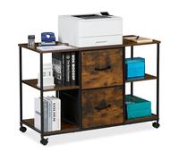 Mobile Filing Cabinet Shelves 2 Drawers Suspension Files Roll Container Office