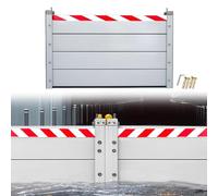 Mobile Flood Control Barrier Aluminum Alloy Door Flood Barrier Flood Protection Deflector Flood Water Barrier Wall Detachable Reusable Easy To Install And Disassemble (250x20cm)