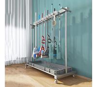Mobile Floor Mop and Broom Holder Utility Cleaning Tool Cart nizer for Cleaning Supplies Garden Tool Storage Umbrella Stand Space Saving Cleaning Station
