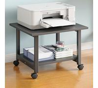 Mobile Floor-Standing Printer Stand with rage 2-Tier Under Desk Printer Shelf on Wheels Compact Office Cart for Home Use (Black 40x34x31cm/16x13x12)